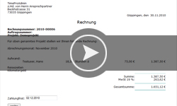 zum Demofilm - Rechnung erzeugen